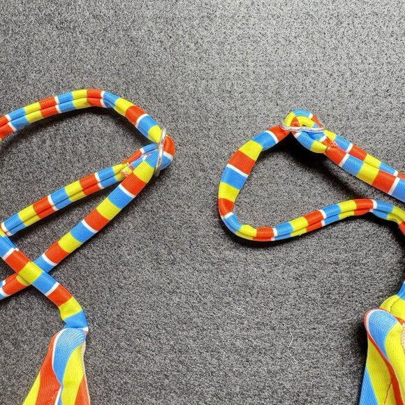 NWT KORTNI JEANE Women 2 Piece Swimsuit Bikini Scoop Back Sz M Multicolor 28-5 - Picture 10 of 16